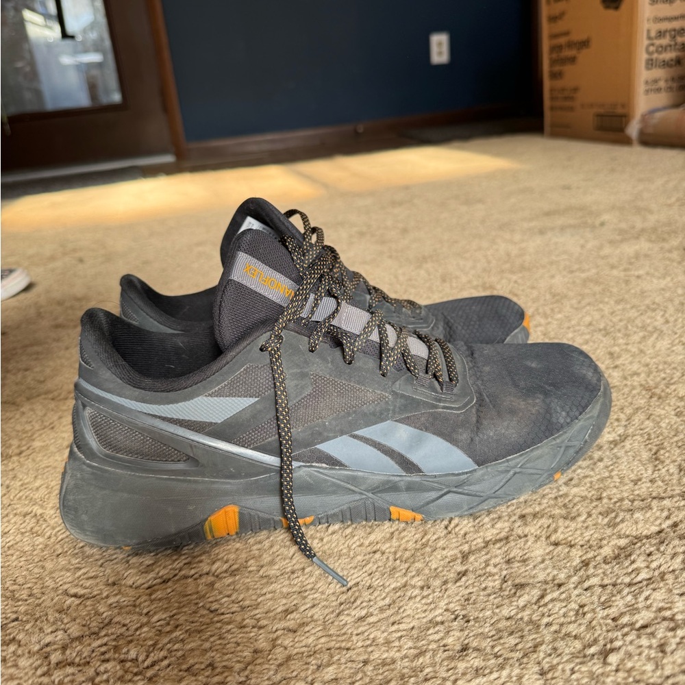 Reebok Men's Black and Orange Athletic Shoes